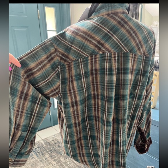 NWT Urban Outfitters BDG Patchwork Brown/Green Plaid Velvet Oversized Women’s M - Picture 10 of 13